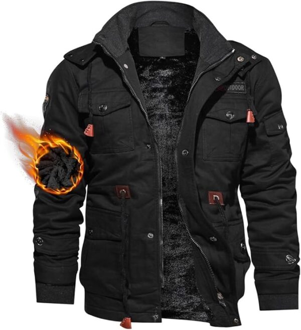 TACVASEN Men's Winter Jacket Cotton Military Jackets Fleece