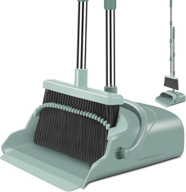 kelamayi Upgrade Broom and Dustpan Set, Large Size and with Long Handle