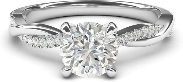 Moissanite Engagement Ring Promise Bridal Ring - Image 2