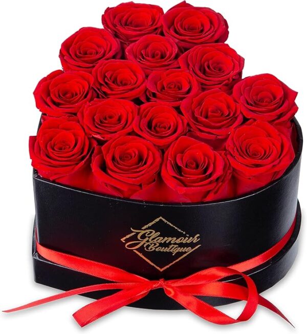 16 Flower Forever Heart Shape Box - Preserved Roses, Immortal Roses