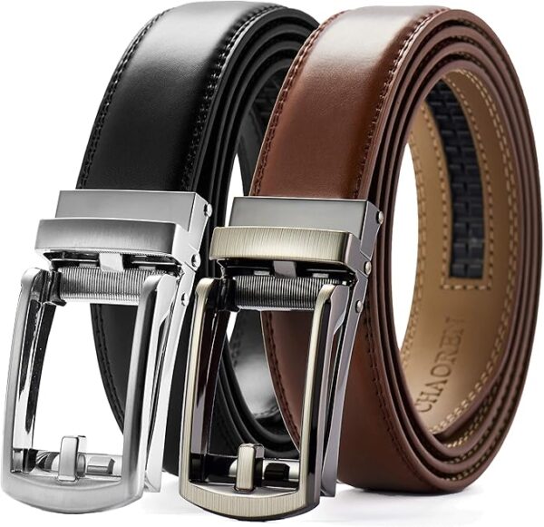 CHAOREN Click Belt for Men 2 Pack - Mens Dress Belt